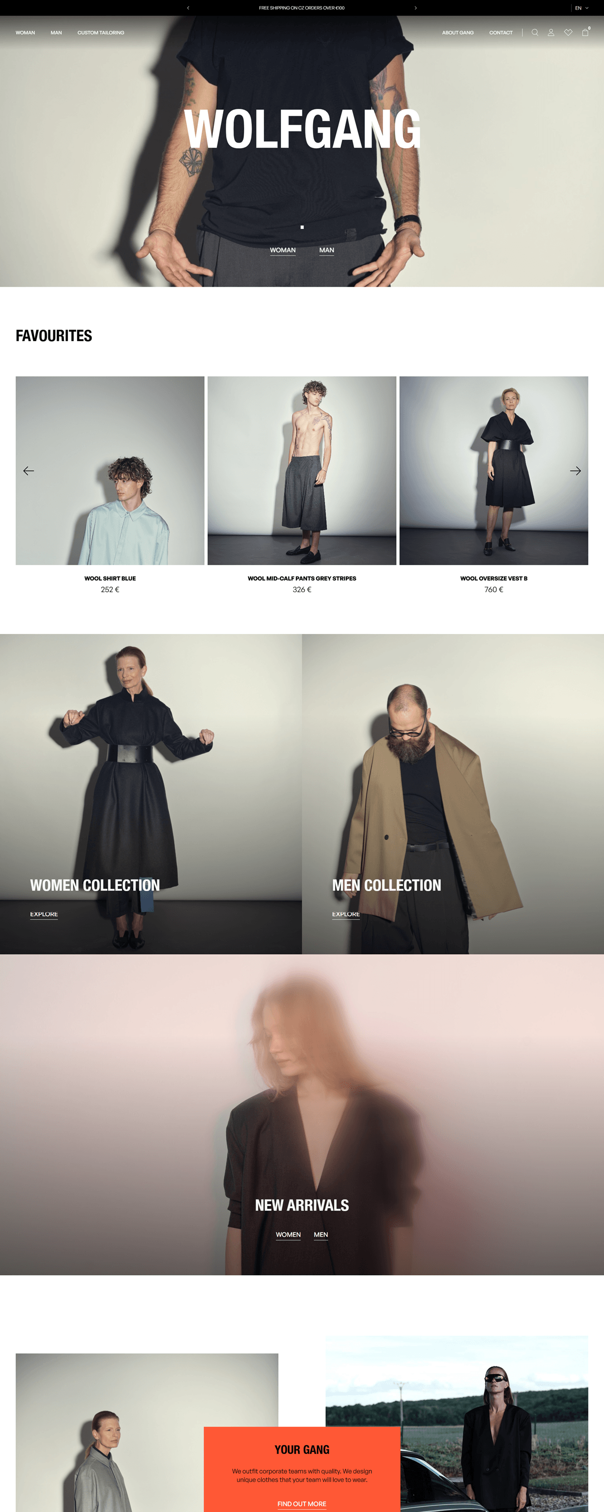 eCommerce website: WOLFGANG STORE