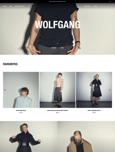 eCommerce website: WOLFGANG STORE