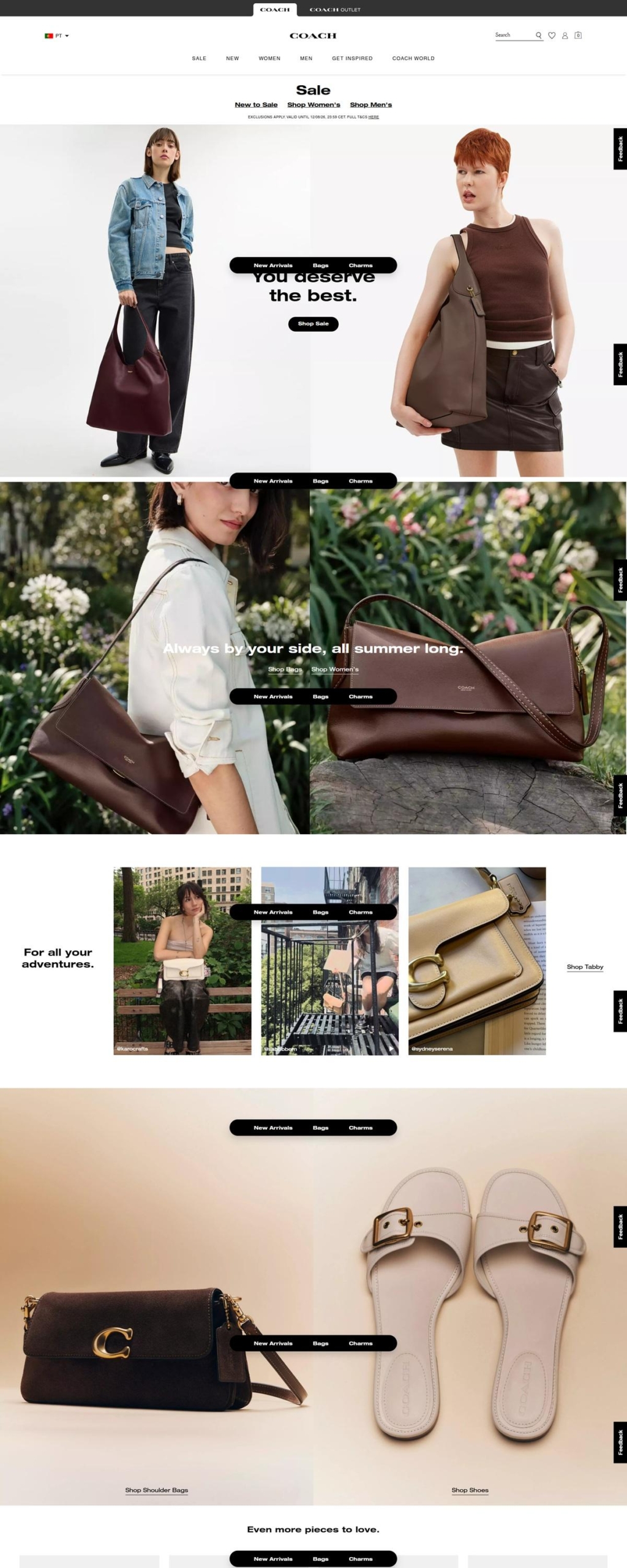 eCommerce website: Coach