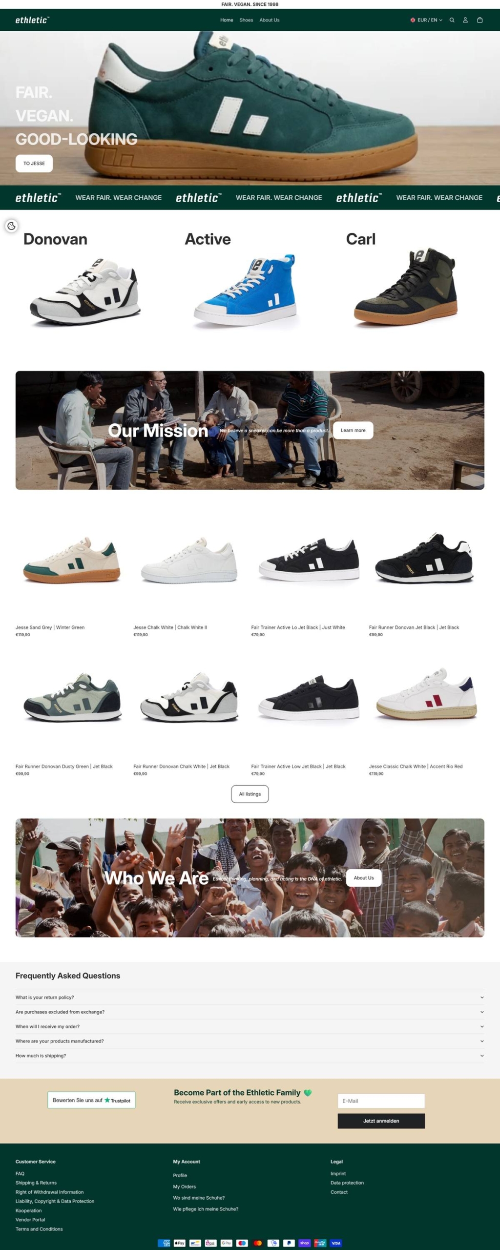 eCommerce website: Ethletic