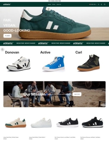 eCommerce website: Ethletic
