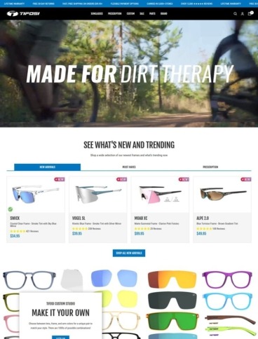 eCommerce website: Tifosi Optics