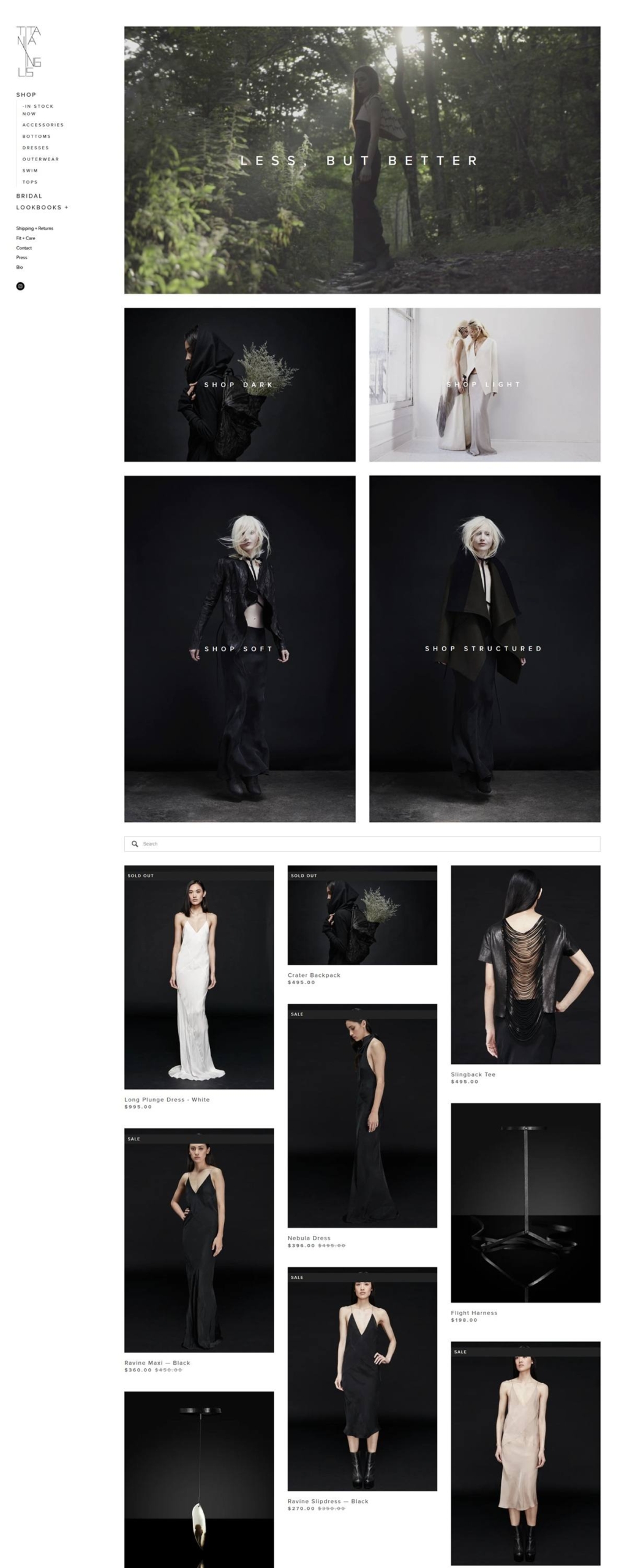 eCommerce website: Titania Inglis