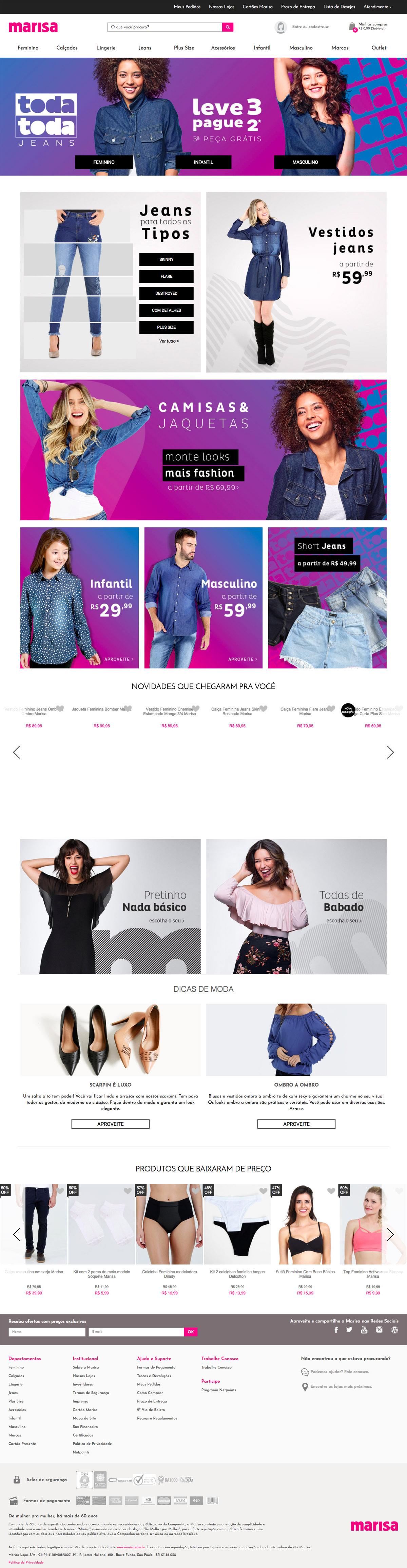 eCommerce website: Vou de Marisa