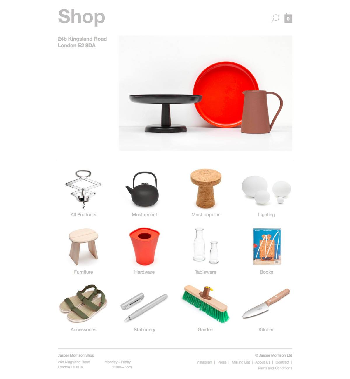 eCommerce website: Jasper Morrison Shop