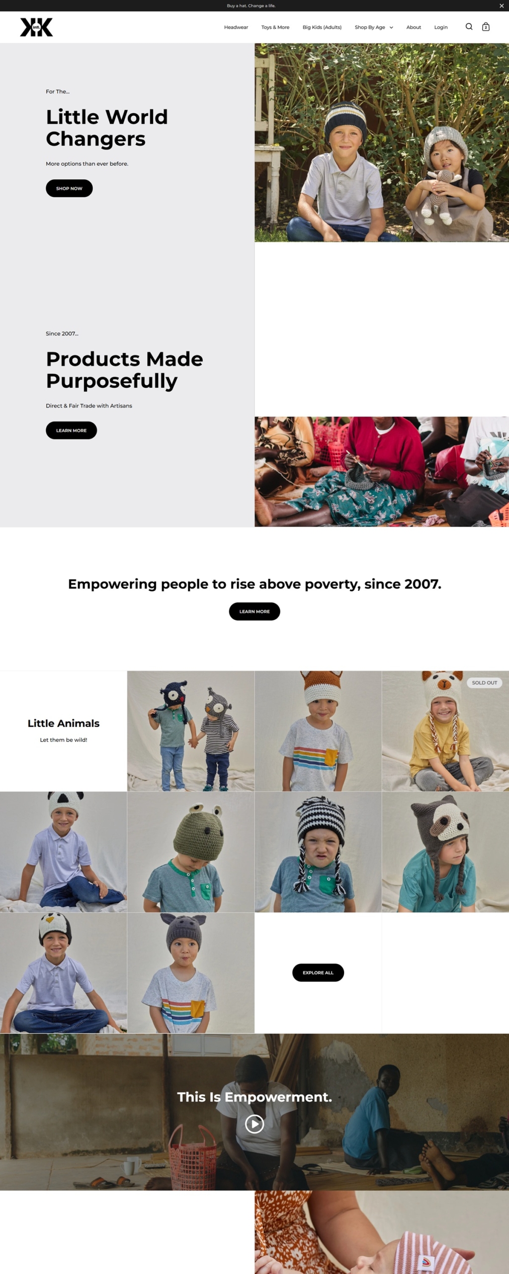 eCommerce website: Krochet Kids intl.