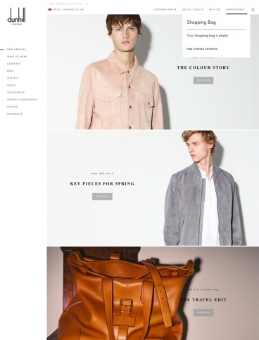 eCommerce website: Alfred Dunhill