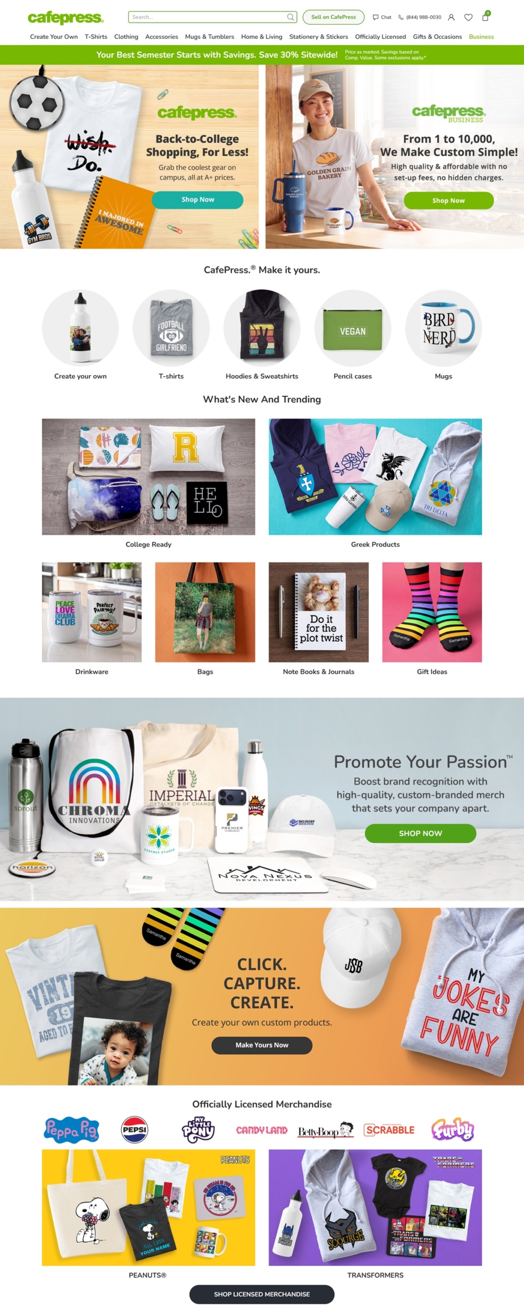 eCommerce website: CafePress