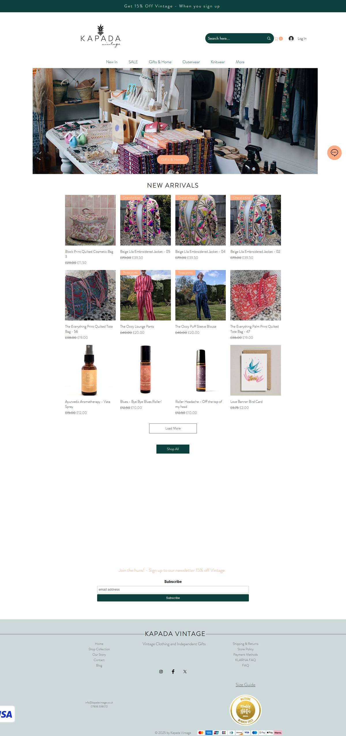 eCommerce website: Kapada Vintage