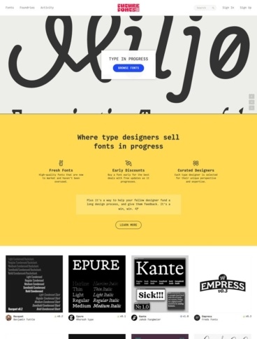 eCommerce website: Future Fonts