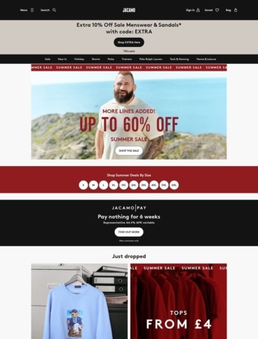 eCommerce website: Jacamo