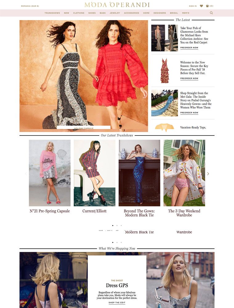 Moda Operandi | eCommerce Website Design Gallery & Tech Inspiration
