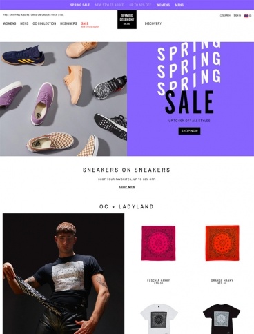 eCommerce website: Opening Ceremony