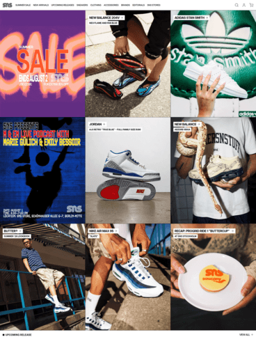 eCommerce website: Sneakersnstuff