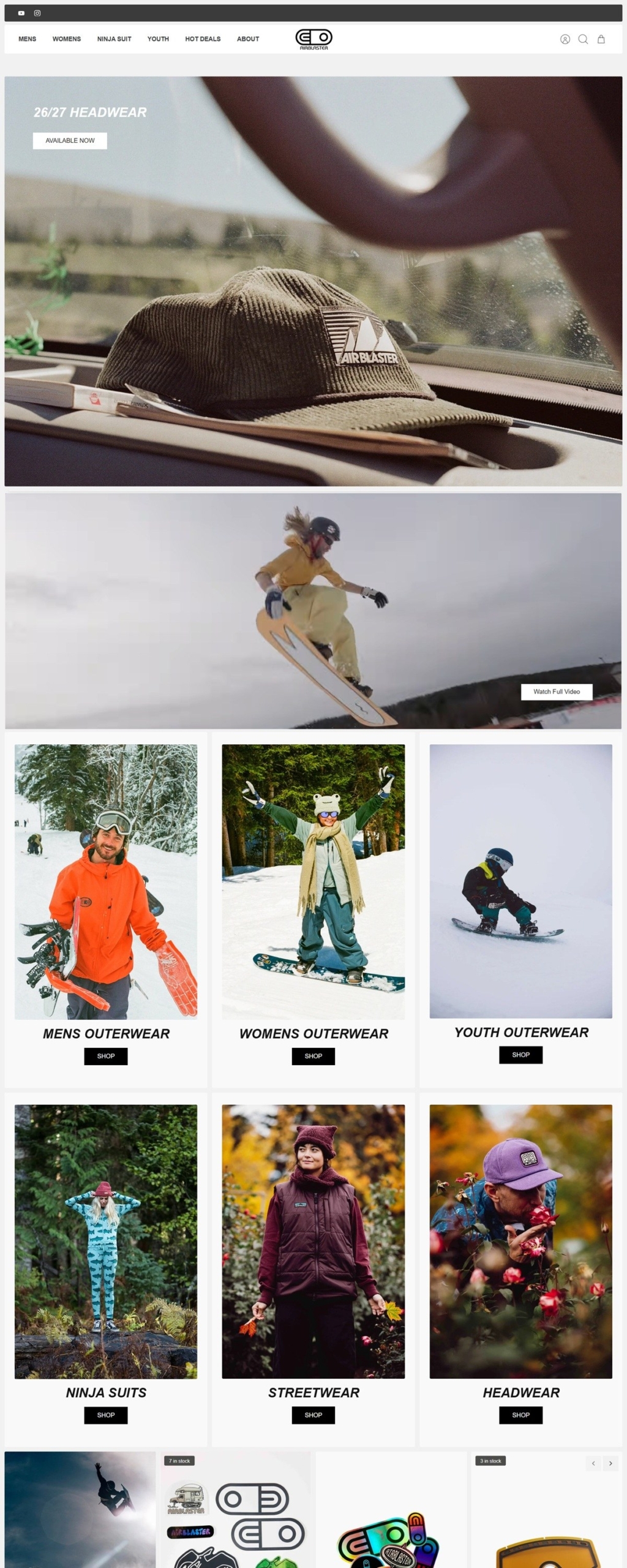 eCommerce website: Airblaster