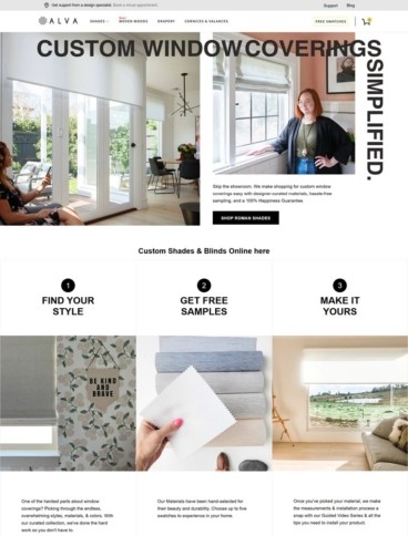 eCommerce website: Alva