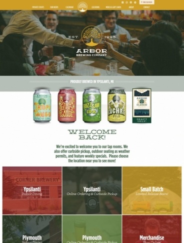 eCommerce website: Arbor Brewing Co.