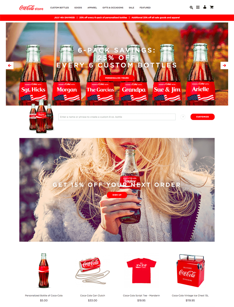 Coke Store | eCommerce Website Design Gallery & Tech Inspiration
