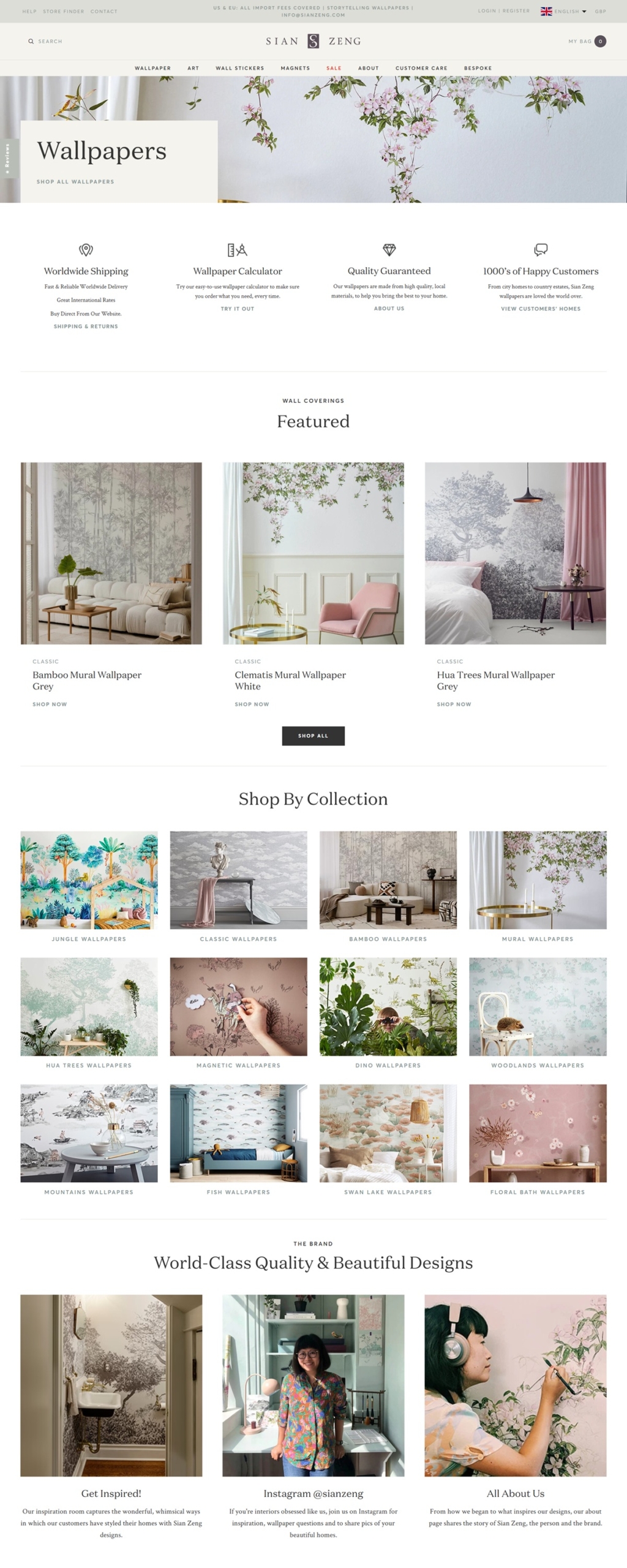 eCommerce website: Sian Zeng
