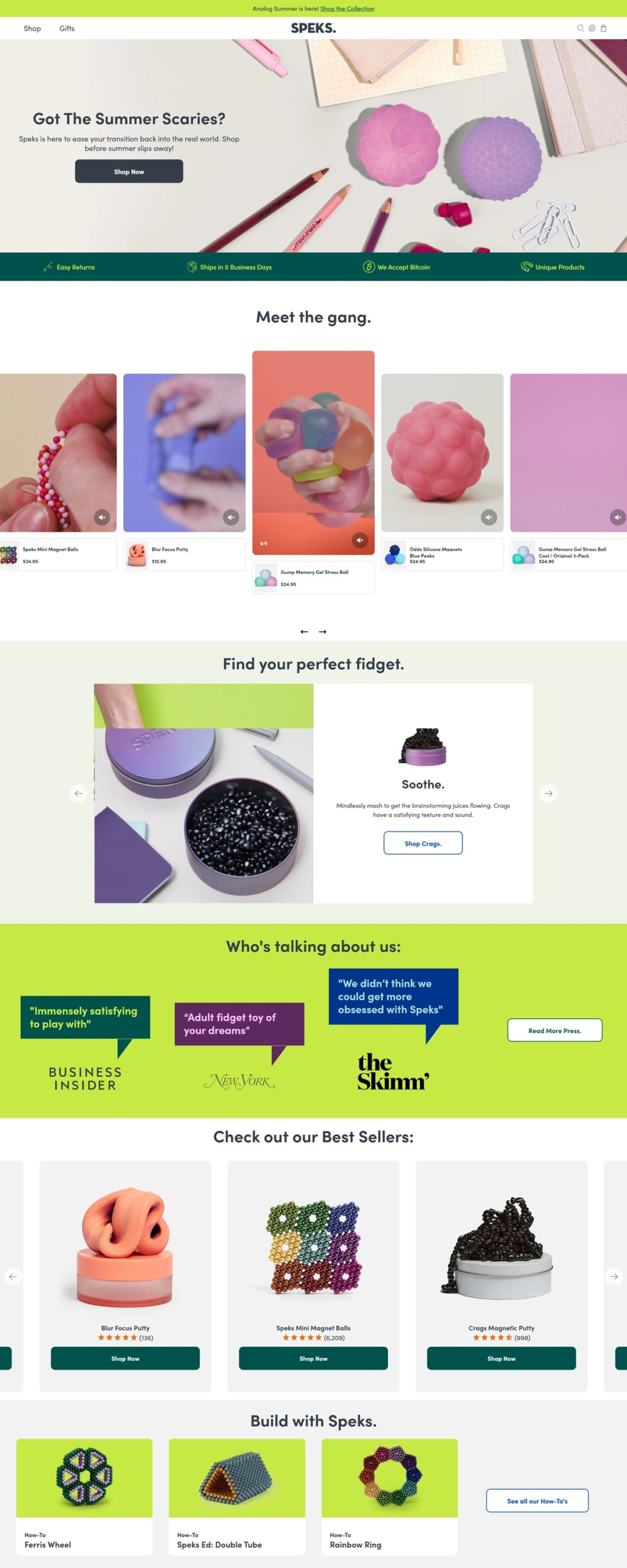 eCommerce website: Speks