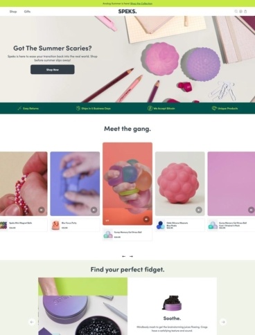 eCommerce website: Speks