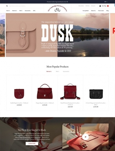 eCommerce website: The Cambridge Satchel Company