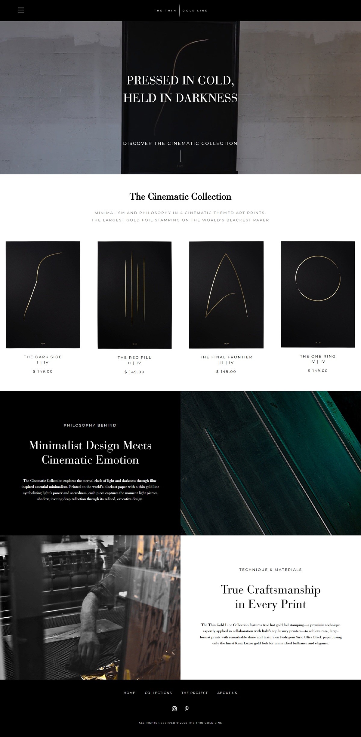 eCommerce website: The Thin Gold Line