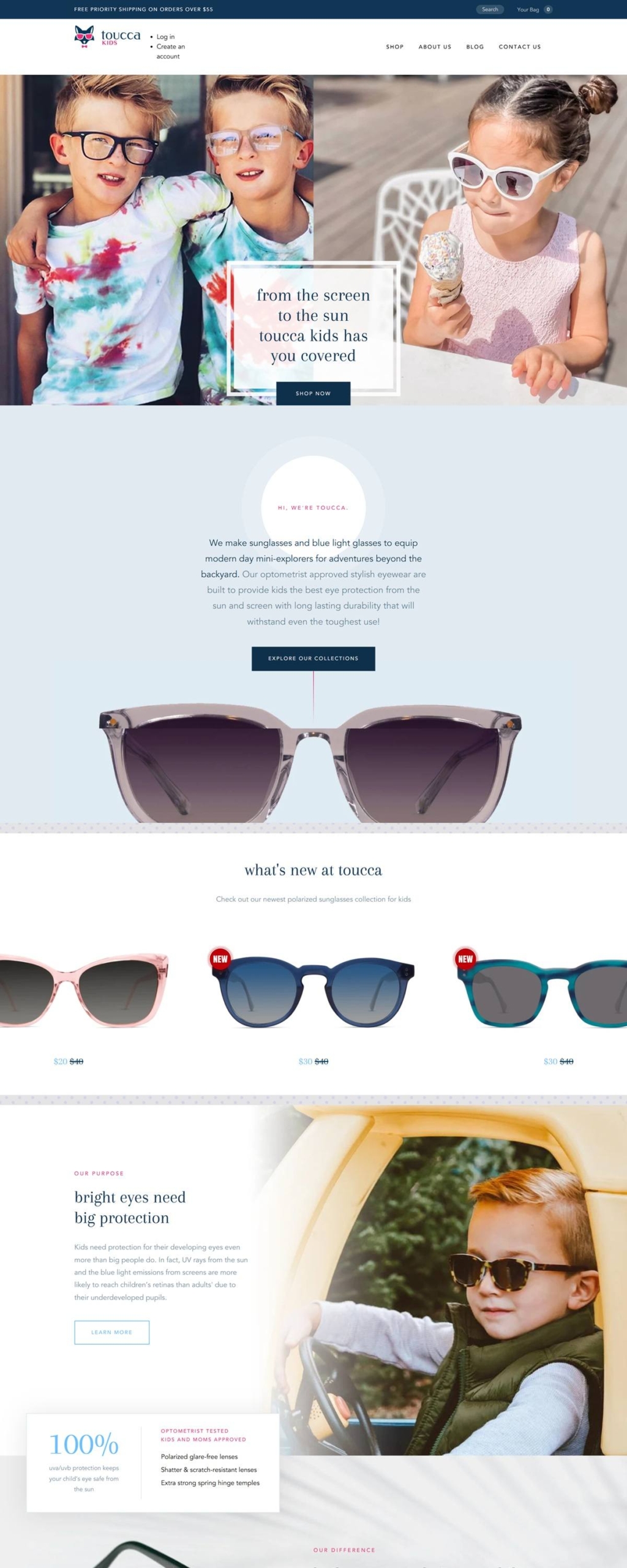 eCommerce website: toucca kids