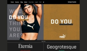 eCommerce website: Emtype Foundry