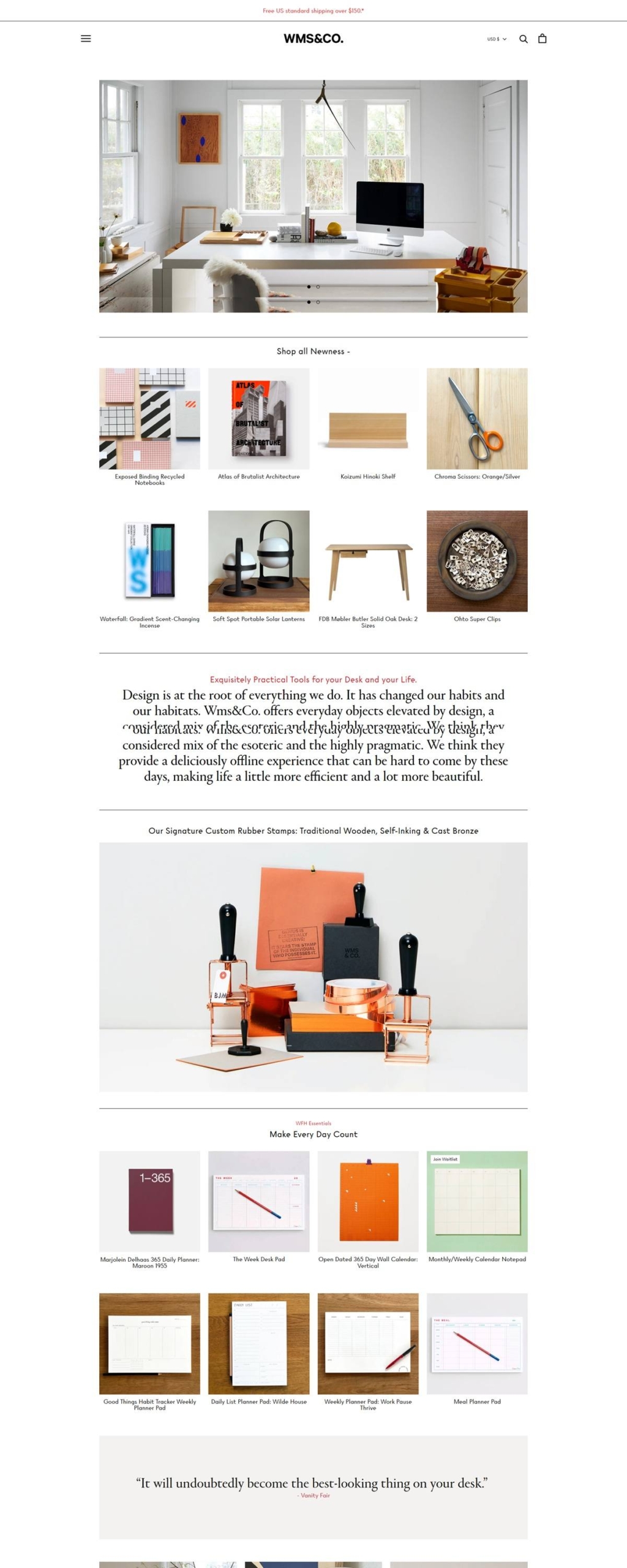 eCommerce website: Wms & Co.