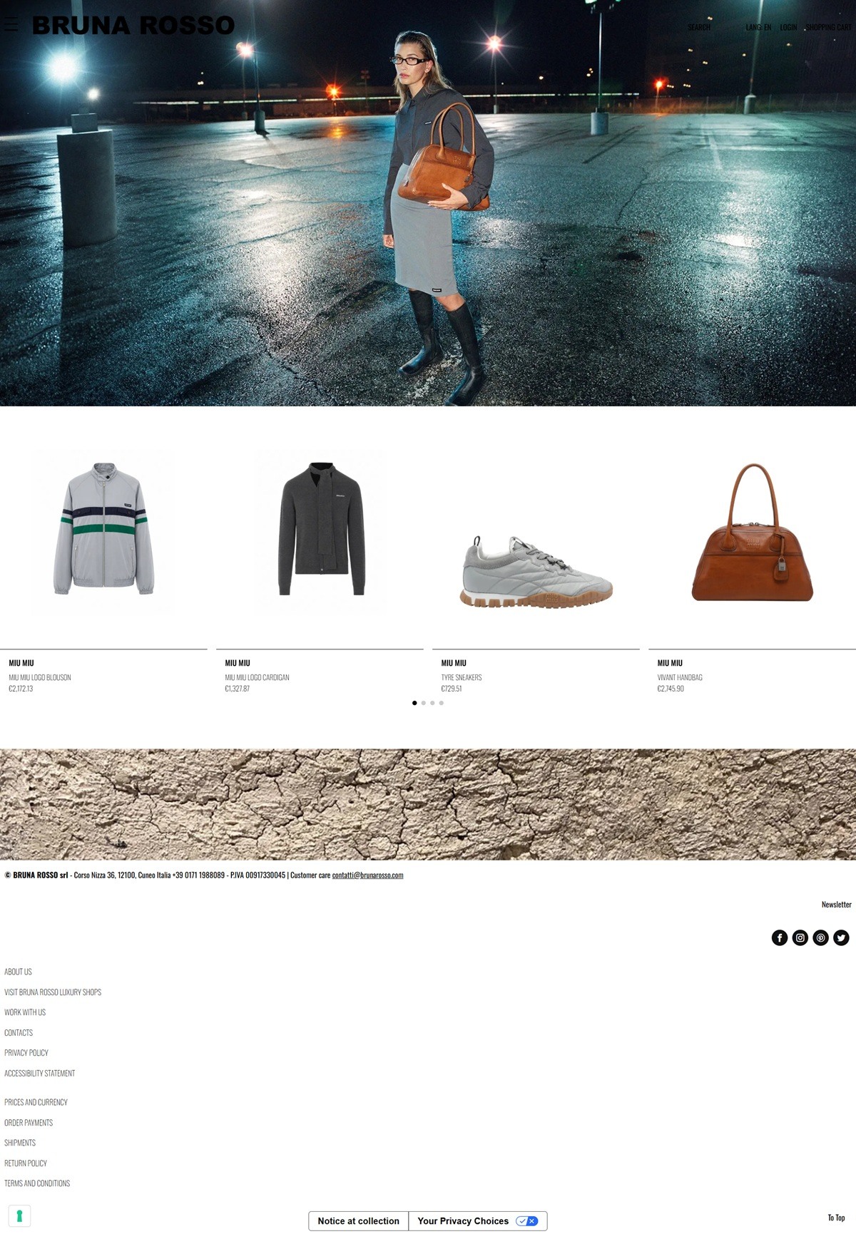 eCommerce website: Bruna Rosso