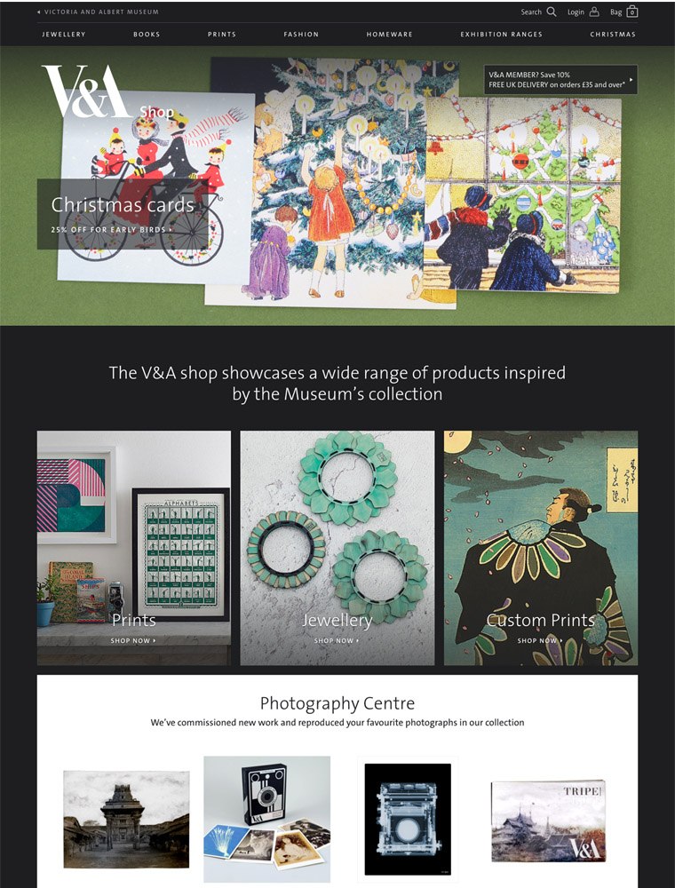 V&A Shop | eCommerce Website Design Gallery & Tech Inspiration