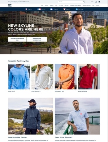 eCommerce website: Cutter & Buck