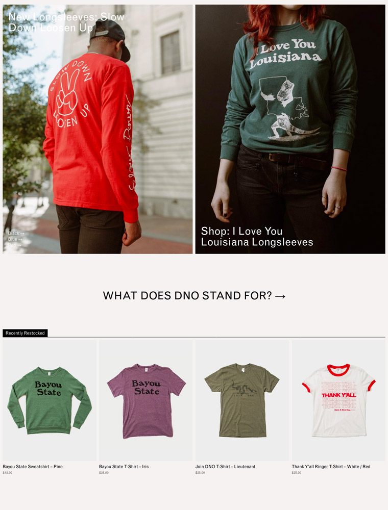DNO | eCommerce Website Design Gallery & Tech Inspiration