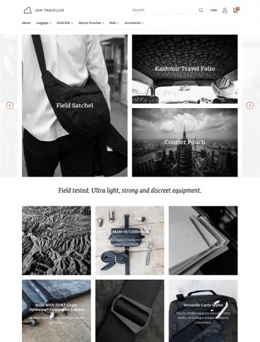 eCommerce website: SDR Traveller