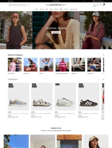 eCommerce website: The Sports Edit