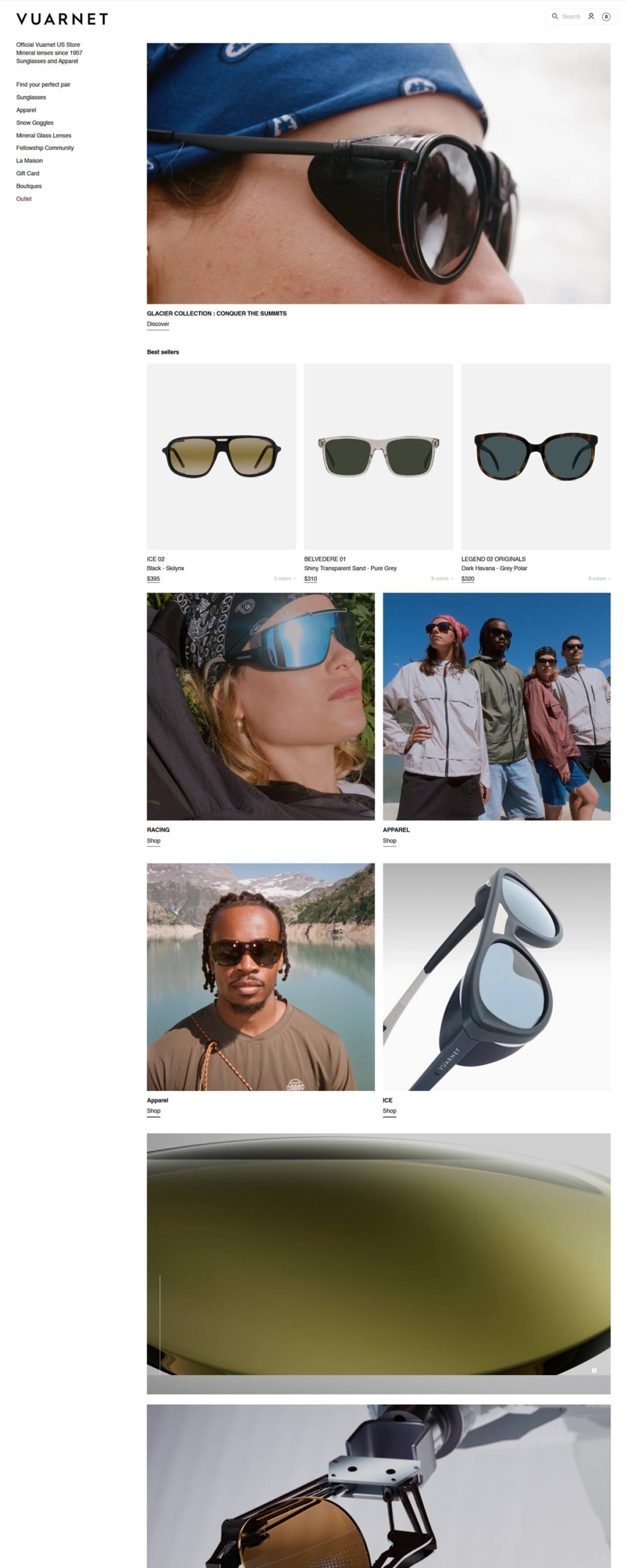 eCommerce website: Vuarnet