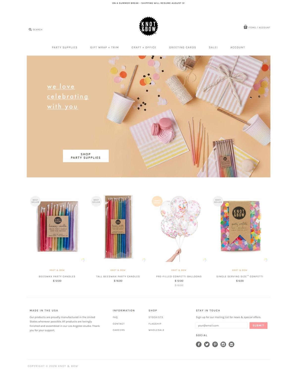 eCommerce website: Knot & Bow