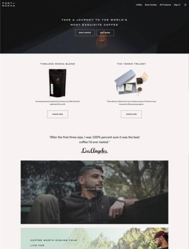 eCommerce website: Port of Mokha Coffee