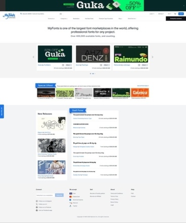 eCommerce website: MyFonts