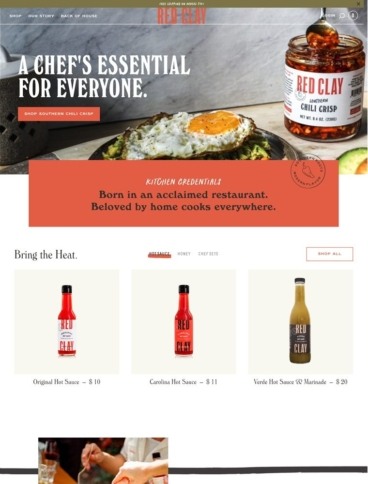 eCommerce website: Red Clay