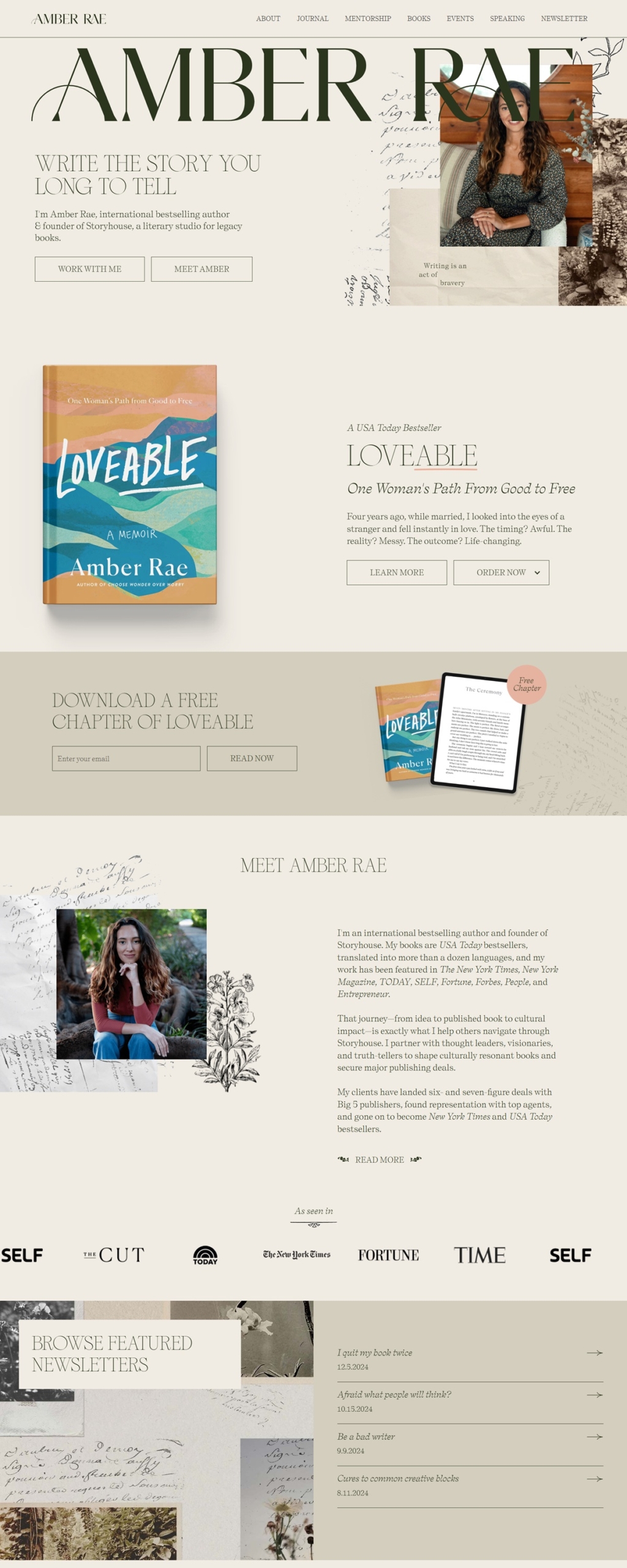 eCommerce website: Amber Rae
