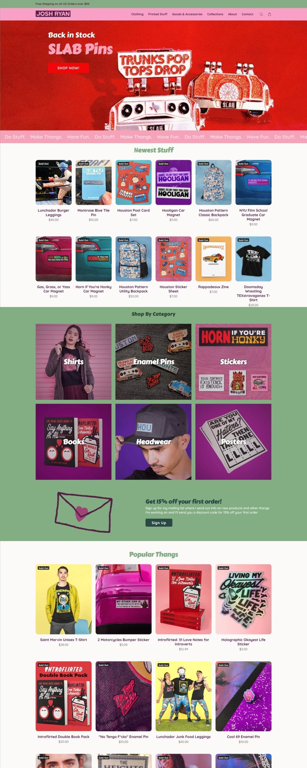 eCommerce website: Josh Ryan