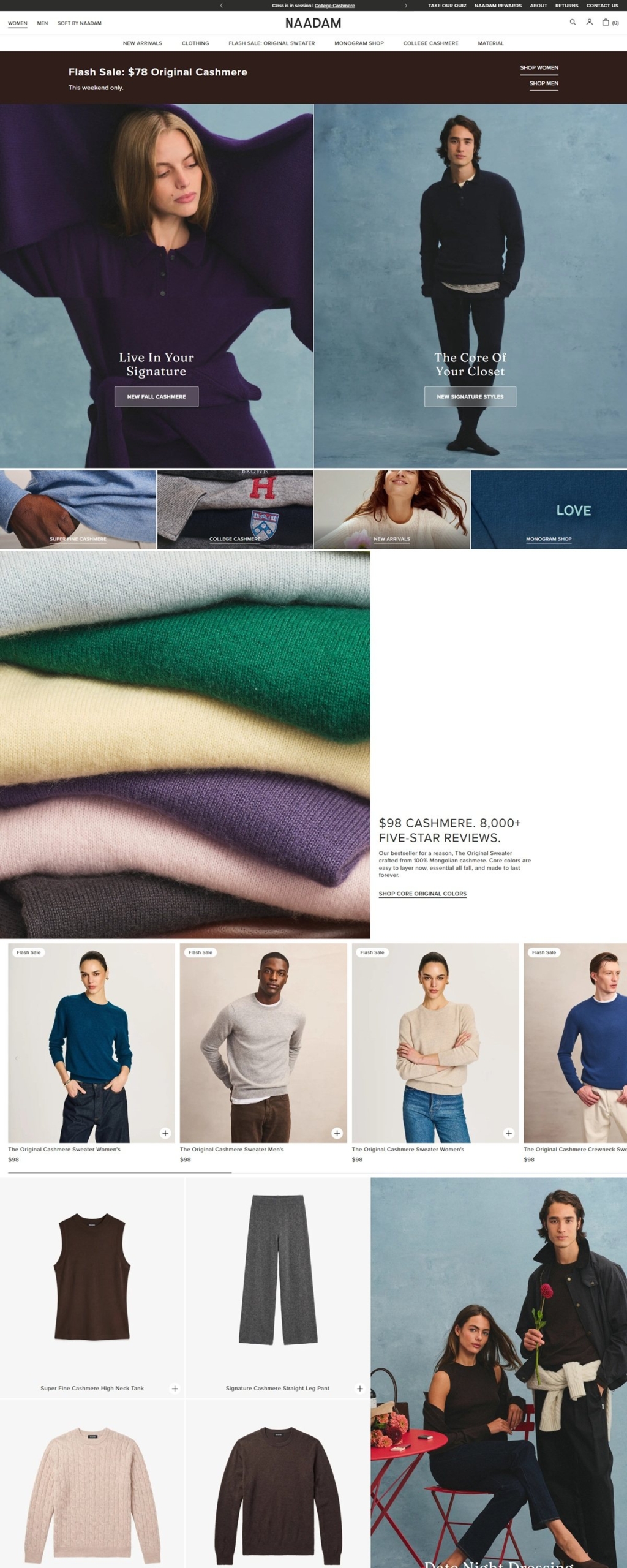 eCommerce website: Naadam