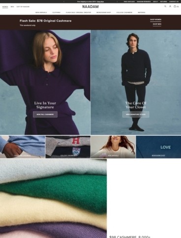 eCommerce website: Naadam