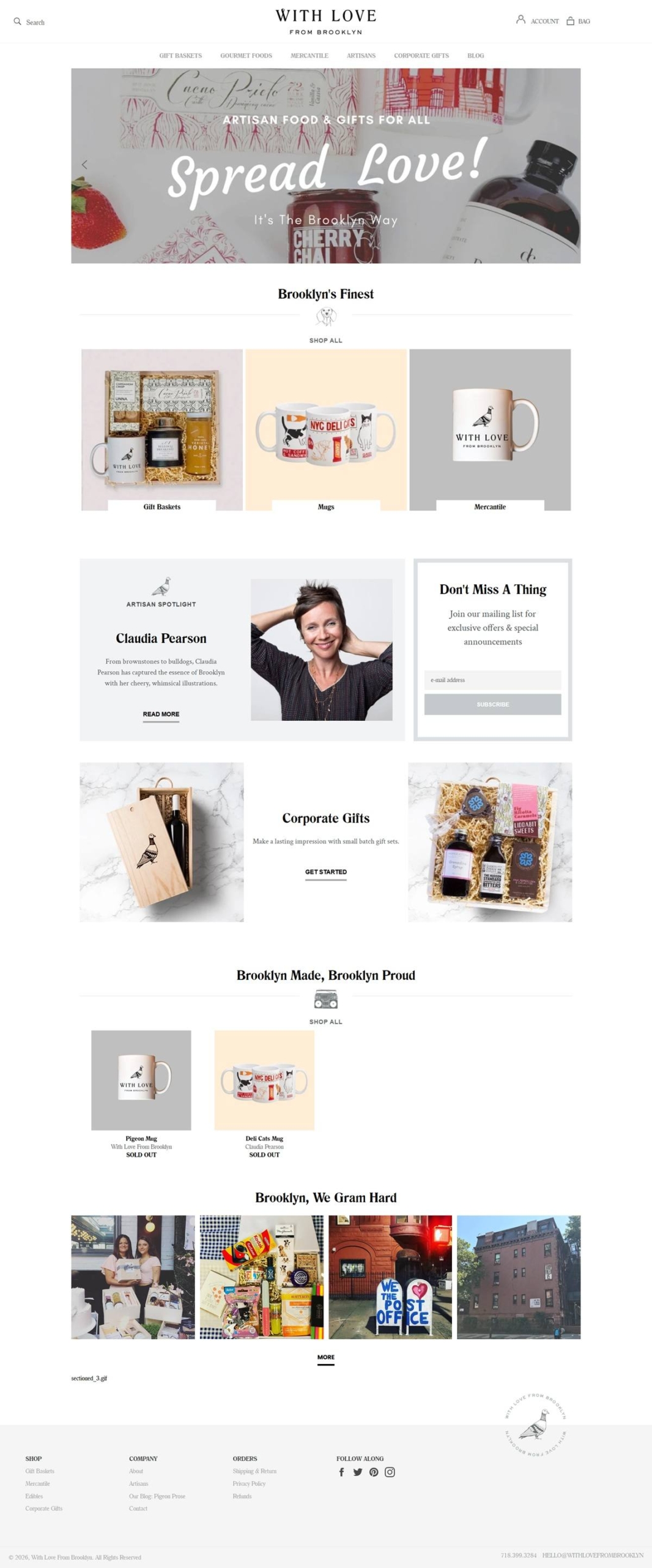 eCommerce website: With Love, From Brooklyn