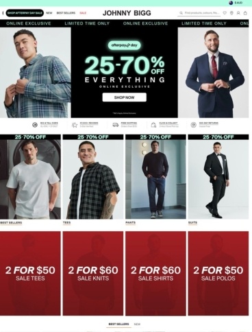 eCommerce website: Johnny Bigg