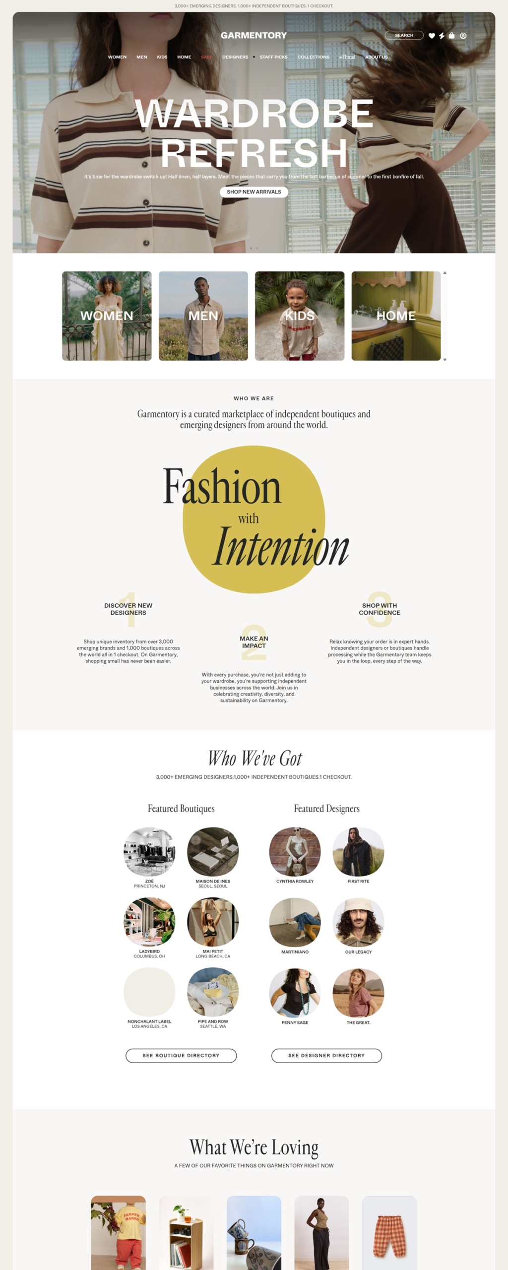 eCommerce website: Garmentory