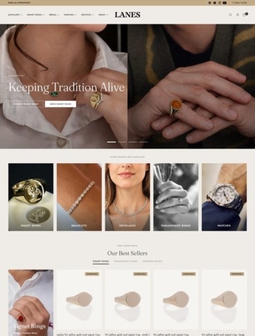 eCommerce website: Lanes Jewellery