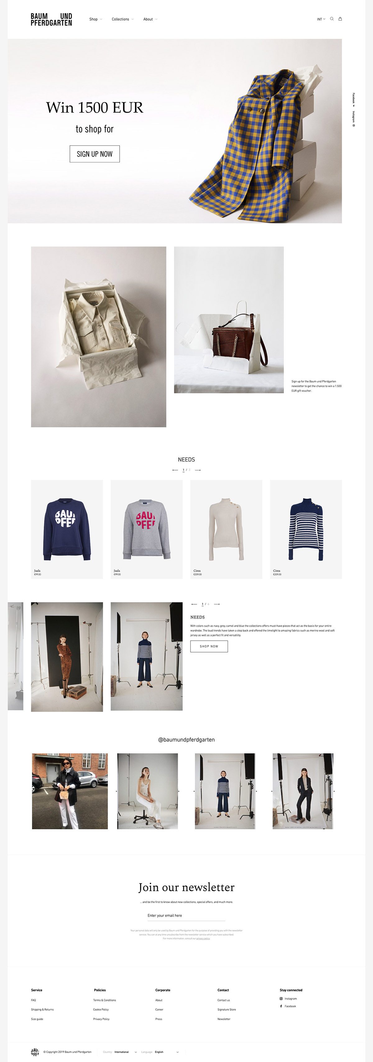 eCommerce website: Baum und Pferdgarten